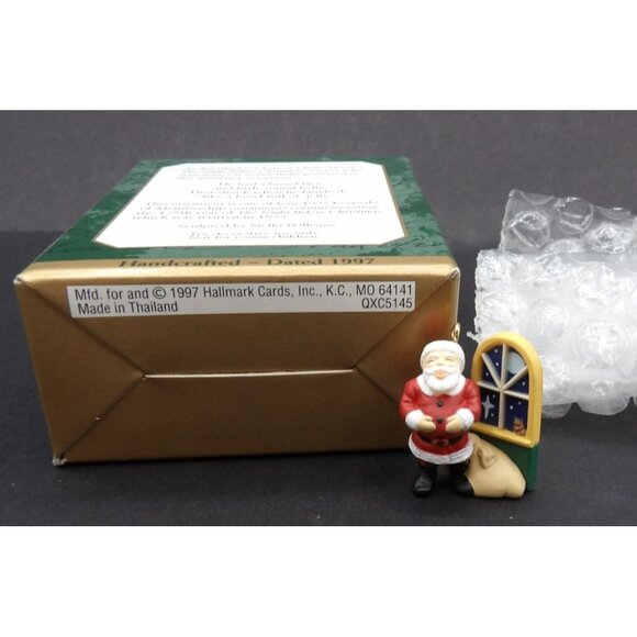 Jolly Old Santa Hallmark Miniature Keepsake Ornament ©1997 Santa & Window - Picture 3 of 3